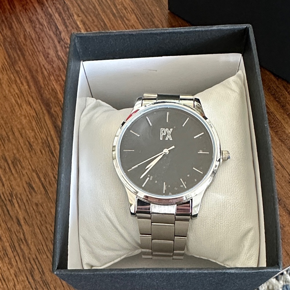 Silver and Black Men's Watch